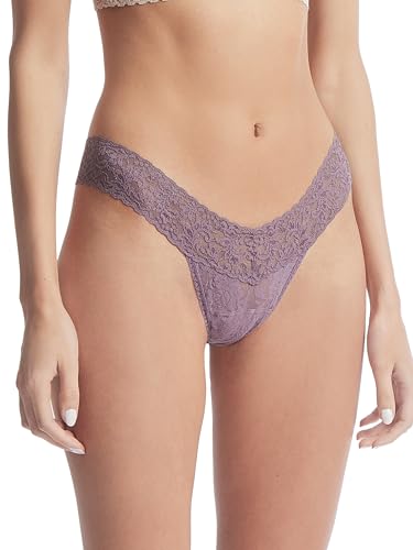 Image of hanky panky - Signature Lace Low Rise Thongs for Women (3 pack) | One Size fits 4-14 | Taupe /Moodstone /Desert Pink | Soft Nylon Stretchy Lace, Underwear Panties