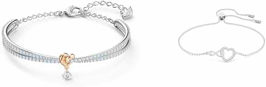 Swarovski Lifelong Heart bangle, Heart, White, Mixed metal