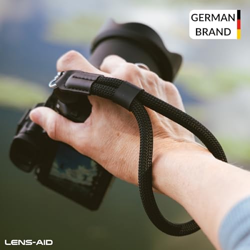 LENS-AID Correa de mano estilo cuerda – Pulsera cámara universal de nailon para Canon, Nikon, Sony, Fujifilm, Panasonic, Olympus – Compacta, resistente y segura - imagen 2