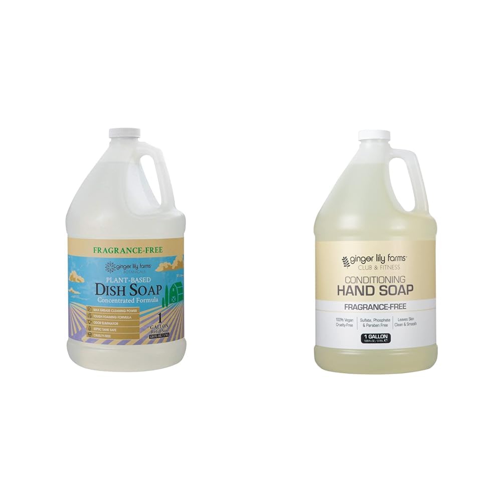 Ginger Lily Farms Botanicals Plant-Based Liquid Dish Soap Concentrated Formula Club Fitness Conditioning Liquid Hand Soap Refill 100