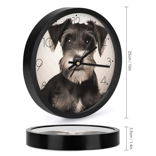 Horloge murale schnauzer mignonne 25,4 cm : idée cadeau déco pour salon