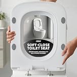 ZENO Quick Release Toilet Seat Square | Soft Close Toilet Seat Easy Cleaning | Fits Square Shape Toilets | Toilet Seats with Adjustable Hinges | Easy Install Toilet Seats with Anti-Bacterial Finish