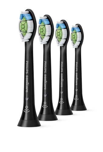 Philips Sonicare Original W2 Optimal White Standard Bürstenköpfe für Schallzahnbürsten – 4er-Pack, in Schwarz (Modell HX6064/11)