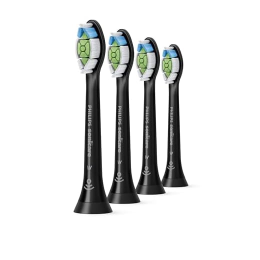 Philips Sonicare Original W2 Optimal White Standard Bürstenköpfe für Schallzahnbürsten – 4er-Pack, in Schwarz (Modell HX6064/11)