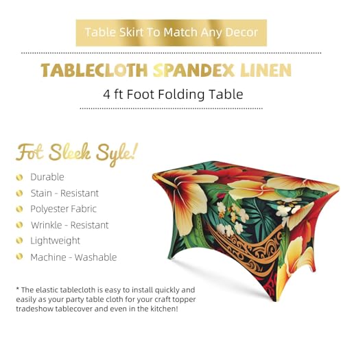 Nappe de table imperméable stretch élasthanne hawaïenne 1,2 m - 4