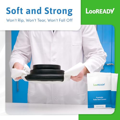 Image of Toilet Seat Covers Disposable Flushable - Regular Size (16x19 inch) - Travel Size Individually Wrapped, Soft & Strong, Pocket Size for Public Restrooms at the Office, for Commuters or Holiday (30 Pack)