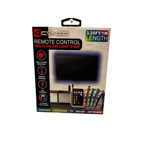 Tira de luces LED multicolor MIJ con control remoto, 1 metro miniatura 3