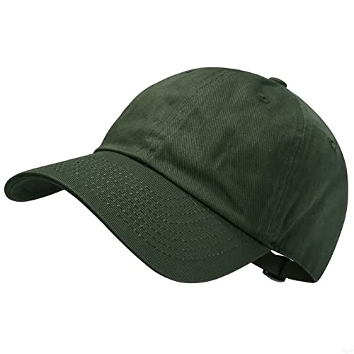 GADIEMKENSD Blank Baseball Cap Washed Cotton Hat for Men Women Unconstructed Soft Basic Hat Unisex Custom Items Plain Caps Dad Hats for Outdoor Sports Golf Running Hiking Army Green Cover
