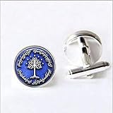 Manschettenknöpfe, Motiv Weißer Baum auf Gondor, Literarischer Schmuck