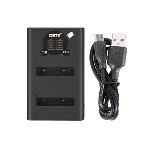 DSTE EN-EL5 MH-61 Chargeur double USB, avec écran LCD, compatible avec Nikon EN-EL5, Coolpix P510, P520, P530, alimentation via câble USB de type C vers fiche USB-A 2.0