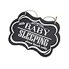 WINOMO Baby Sleeping Sign shhh BABY SLEEPING Please Knock Softly Wood Decorative Sign Nursery Hanging Plaque Baby Door Cot Sign #3