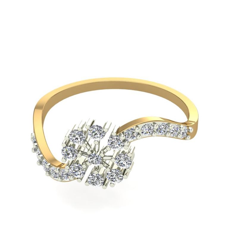 Image of DISHIS 18k(750) /14K(585) Yellow Gold Diamond Ring for Women