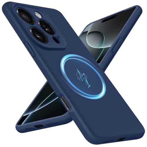 Bastmei for iPhone 16 Pro Case, Compatible with MagSafe, [Flexible TPU Silicone+Soft Interior] Minimalist Phone Cases, Camera Protection Shockproof Anti-Scratch Cover for 16 Pro 6.3" -Blue