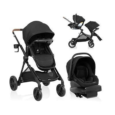 Evenflo Pivot Xpand NXT Travel System Featuring LiteMax NXT Infant Car Seat (Coal Black)