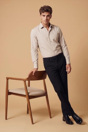 Image of Peter England Men's Premium Formal Stretchable Knit Super Slim Fit Trouser | Comfort Lycra | 360-Degree Stretch