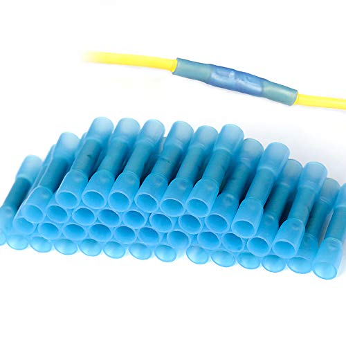 AIRIC 【80個入り】防水形圧着スリーブ 圧着端子 セット 熱収縮チューブ 防水 圧着スリーブ 絶縁圧着端子 圧着接続端子 配線コネクター 丈夫に接続 1.5-2.5sqmm (16-14 AWG)(青)