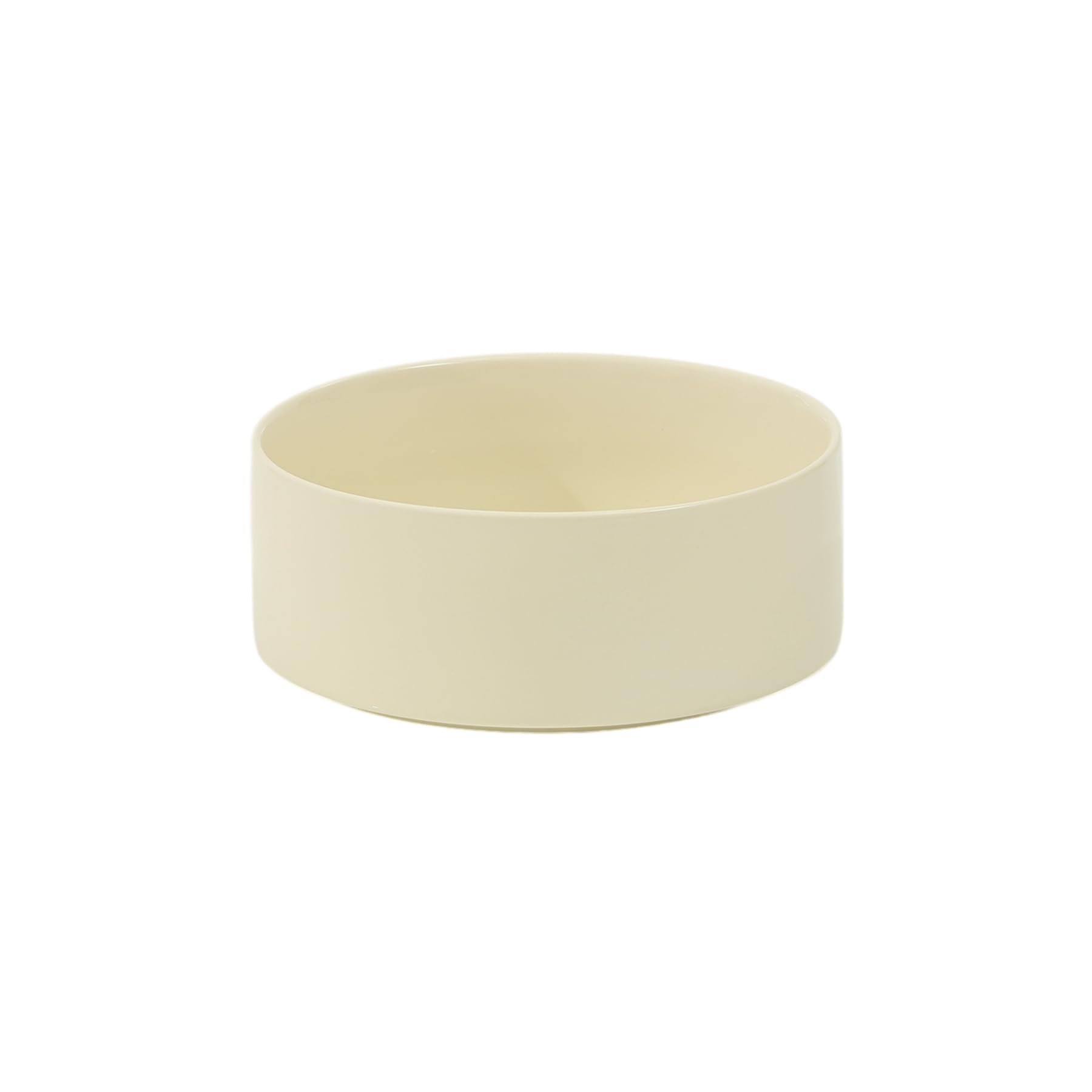 Havniva Ceramic 7.3inch Dog Bowl, Food and Water Bowl for Medium Breed Dog, Pet Feeder for Replacement (Single Bowl, Light Yellow)