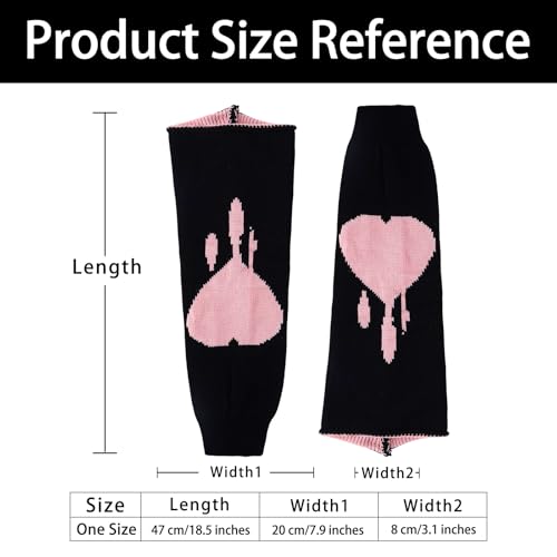 Image of Junely 2 Pairs Leg Warmers for Women Kawaii Leg Warmer Cute Legwarmers Japanese Socks Halloween Goth Emo Gyaru Accessories