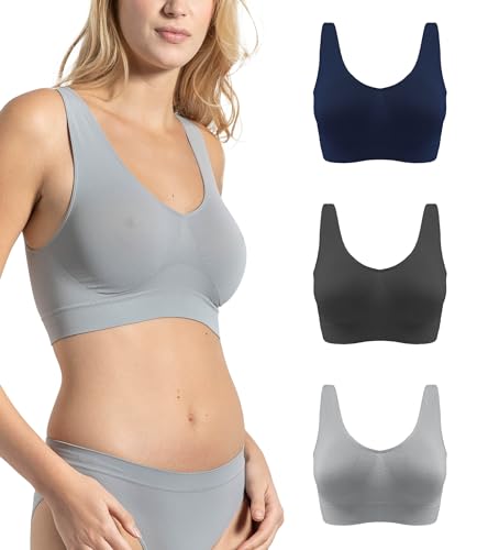 Risalti Sujetador Sin Aros Hombro Ancho 3 Piezas - Bralette Mujer en Microfibra, más Suaves Que el Sujetador Deportivo Mujer, Sujetador Elástico Ropa Mujer Sin Costuras - Made in Italy