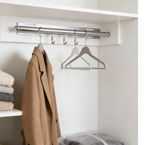 Métal brossé et finition blanche pour cette tringle coulissante PRETYZOOM