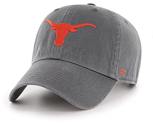  47 Texas Longhorns Clean Up Strapback Adjustable Charcoal Gray Hat