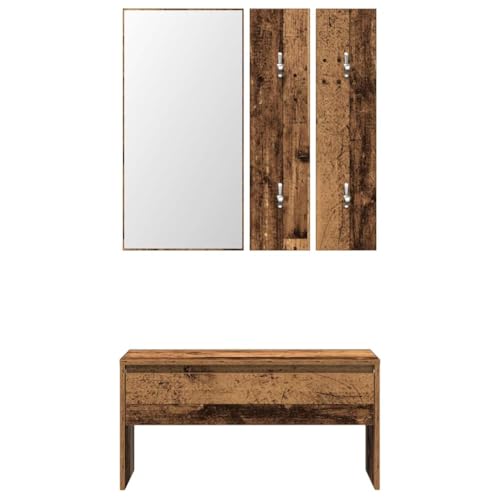 Banc robuste et minimaliste en bois vieilli pour vestiaire chic