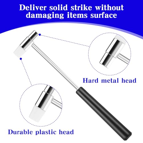 Mabor Doppelkopf Kleiner Hammer, Kunststoff Hammer Klein mit Metallkopf, Uhrmacherhammer & Small Smoothing Hämmer für Bastelarbeit, Holzbearbeitung