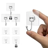 YEibi Ganchos Adhesivos Grandes 4 + 4 Pequeños, Colgadores Adhesivos...
