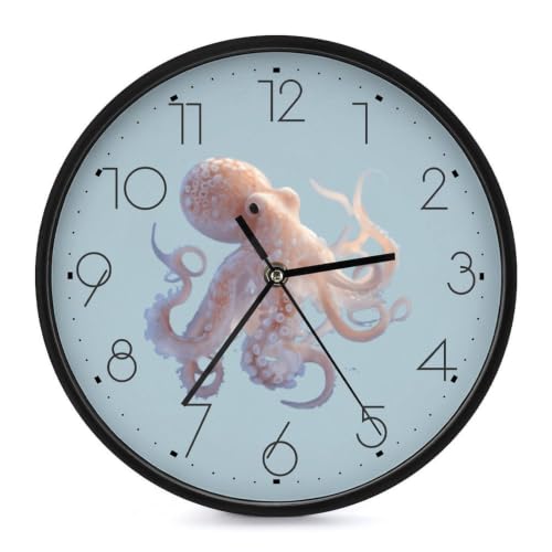 Image of Octopus in The Ocean Round Wall Clock 10 Inch