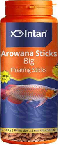 Image of Fisher Men Intan Aquatic Arowana Sticks Fish Food 110g | Big Floating Stick 3.2mm x 9.5mm Pellet | Arowana Floating Feed for All Life Stages | Ornamental Aquarium Fish Food | Large Stick Pack of 1