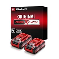 Original Einhell 3 Ah Power X-Change Plus Akku (18 V, Li-Ion, universell verwendbar für alle PXC-Geräte, Ladestandskontrolle, Twin-Pack, inkl. 2X 3 Ah Akkus, ohne Ladegerät) – Ansicht 1