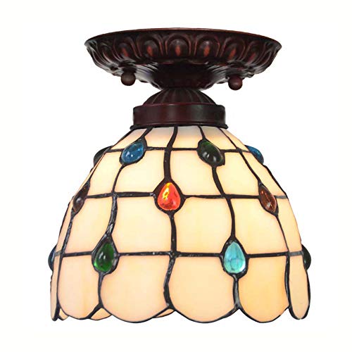 Lampe pour le couloir baroque YRYRYW plafonnier vitrail rétro escalier intérieur