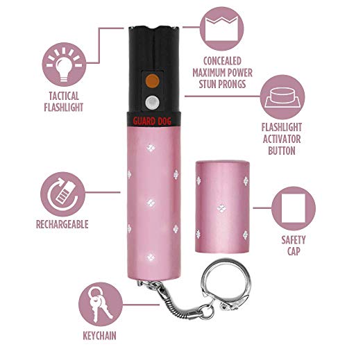 Guard Dog Security Elektra Lipstick Stun Gun For Women, Maximum Voltage - Police Strength, 100 Lumen Flashlight. Keychain. Rechargeable. Wall Charger Included. #TOP1