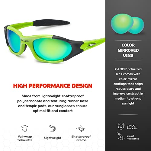X Loop Youth Sports Polarized Sunglasses For Boys Kids Teens Age 8-16 Baseball Cycling Running Wrap Around Uv400 Glasses #TOP2