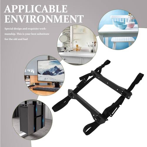 Soporte para torre de PC bajo escritorio: soporte para caja de computadora de acero inoxidable antivibración y resistente para CPU de torre para oficina en casa y estación de trabajo de juegos miniatura 4