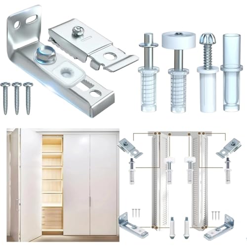 Kit de Herrajes para Puerta de Clóset Plegable para Puertas de Clóset Bi-Fold y deslizantes miniatura 4