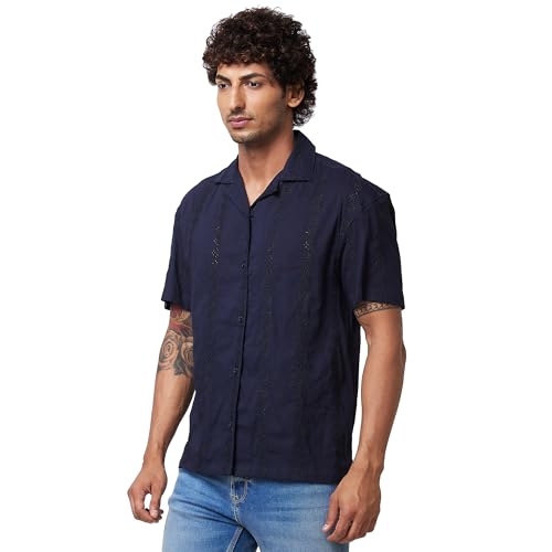 Image of Spykar Solid Half Sleeve Regular Fit Shirt for Men