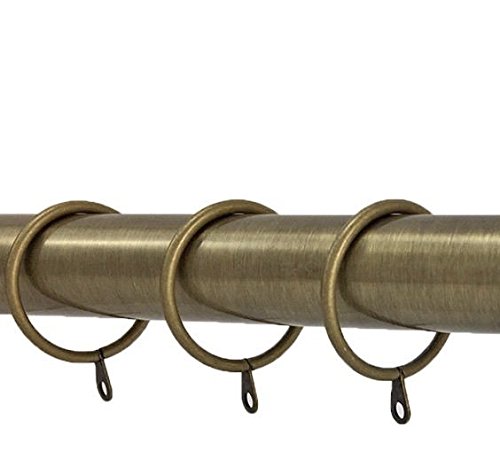 20 Pack Metal Curtain Ring Chrome Brass Black Brushed Chrome Fits 19mm 25mm 28mm Poles (Antique Brass, 19mm)