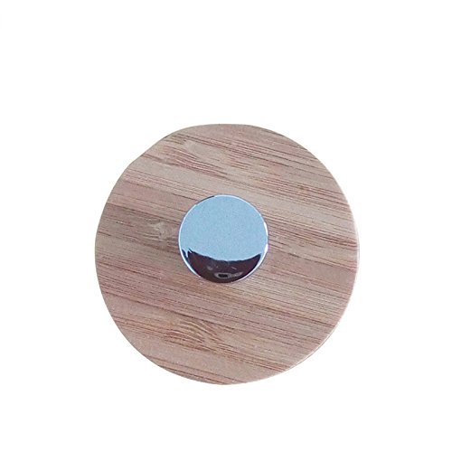 OUNONA - 4 perchas adhesivas en forma de T de madera de bambú para colgar en la pared de acero inoxidable para ropa, toallero, soporte para casa, cocina