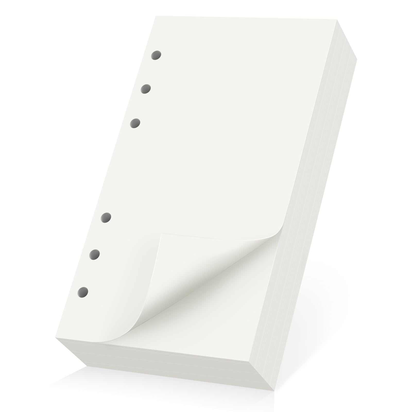 Yarotm Blank Refill Paper A6-180 Sheets 9.5x17.2 cm Refillable Insert Pages for A6 6-Hole Binder Notebook Pad - 100GSM Loose Leaf Papers for Organiser Planner Diary