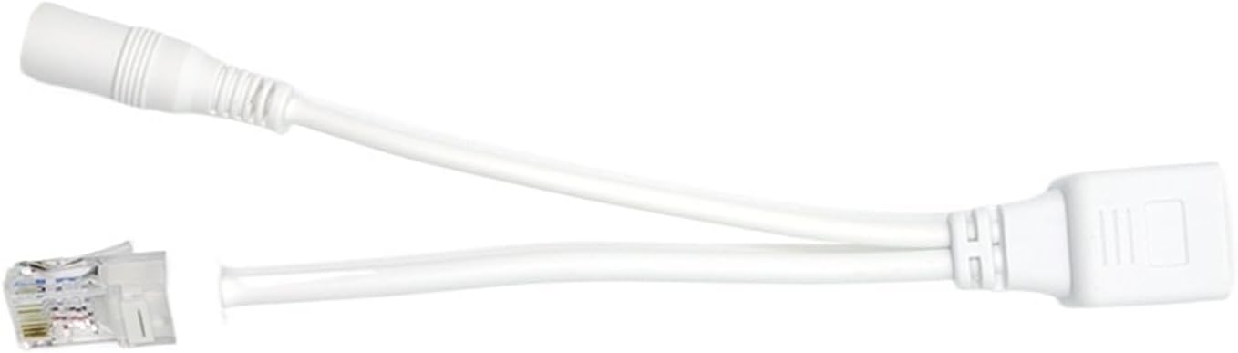 POE Splitter RJ45 Cable Power Over Ethernet Adapter DC 12V(White Female)