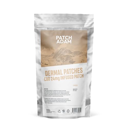 Patch Adam CBD Infused Patches - 24mg CBD Isolate with 24-Hour Release, Easy Application, Hassle-Free Absorption - Pack of 5 Pain Relief Patches