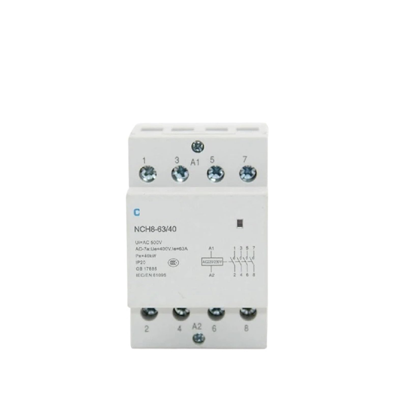 Contacteur modulaire AC pour éliminer le bruit du tableau électrique 1NO 1NC
