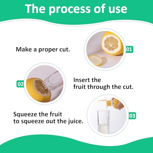 Presse Citron Manuel Portable, Lot de 2 Presse Agrumes Manuel avec Bouchon à Vis et Filtre, Compact Presse Fruit Manuel pour Cuisine, Camping et Extérieur (Jaune et Vert) – Image 5