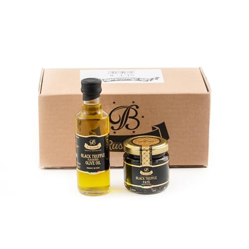 La Rustichella - Black Truffle Paté and Black Truffle Olive Oil Set, (190g - 6,70OZ) - Vegan, Gluten Free, Cholesterol Free…