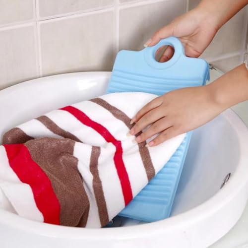 Handwaschbrett,Anti Rutsch Waschbrett,Mini Waschbrett aus Kunststoff Handwasch Kleiderwerkzeug,Haushaltskleidungs Reinigungswerkzeug,Mini Waschbrett,Waschbrett für Handwaschbrett Badezimmer(Blau)