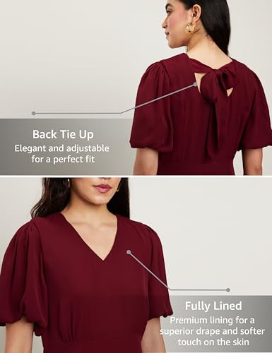 Image of Symbol Premium Women's Fit & Flare Dress (Below Knee Length | Stylish | Back Bow Tie) (Available in Plus Sizes)
