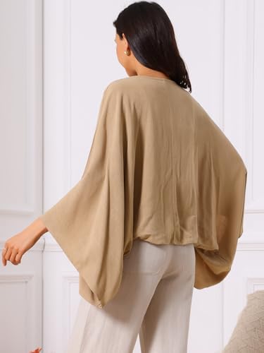 Image of Seta T Women's Linen Cardigan Spring Summer 3 /4 Sleeve Open Front Loose Cover Ups Lightweight Shrug
