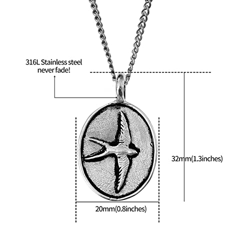 Made by Nami Mens Silver Necklace with Pendant Handmade 23" Surfer Cuban Link Chain with Stainless Steel Pendant Premium Jewelry Gift for Him4