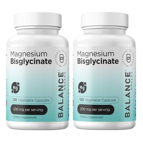 Balancebreens Magnesium Bisglycinate 200mg, High Absorption Chelated, 120 Vegan Capsules - Supports Heart Health, Muscle Cramps, Bone Health & Positive Mood